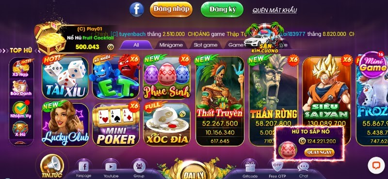 Slot game tại Choáng Club - những phần thưởng hấp dẫn không thể bỏ lỡ